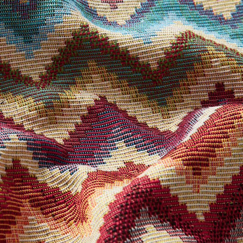 Tkanin dekoracyjna Gobelin chevron – jasnobeżowy/czerwień karminowa,  image number 2