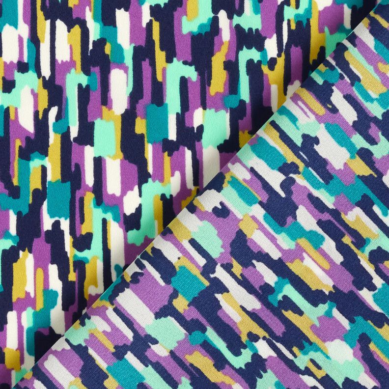 Krepa ze wzorem ślad&oacute;w pędzla &ndash; jasny miętowy/czerwona lilia,  image number 4