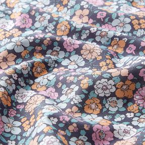 GOTS Popelina bawełniana ukwiecona łąka | Poppy Fabrics – szary łupek, 