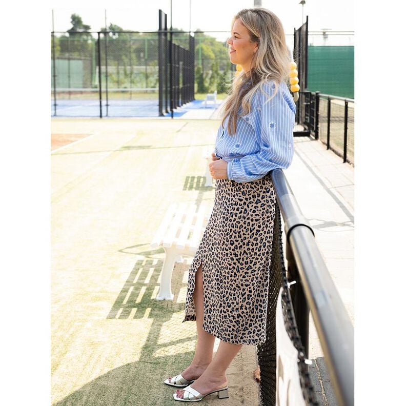 Mieszanka wiskozy i lnu panterka | Poppy Fabrics – mleczna biel/czerń,  image number 6