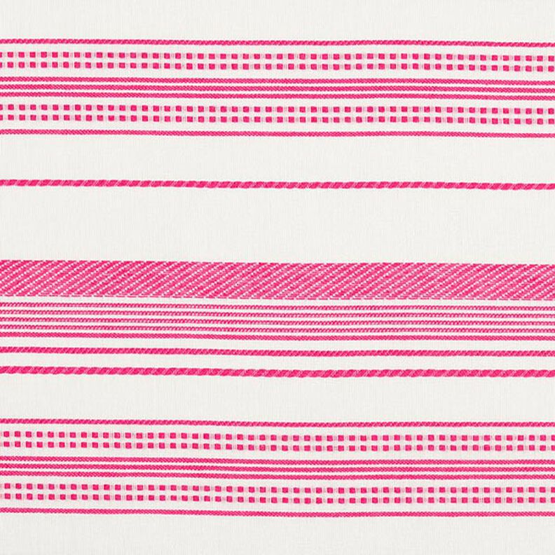 Tkanina bawełniana haftowana w paski – mleczna biel/pink,  image number 1