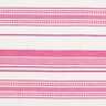 Tkanina bawełniana haftowana w paski – mleczna biel/pink,  thumbnail number 1