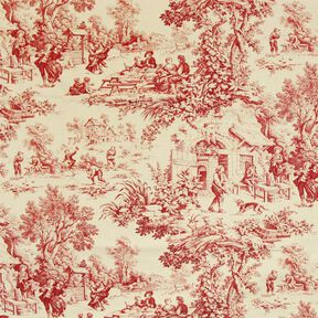 Toile de Jouy – czerwień karminowa, 