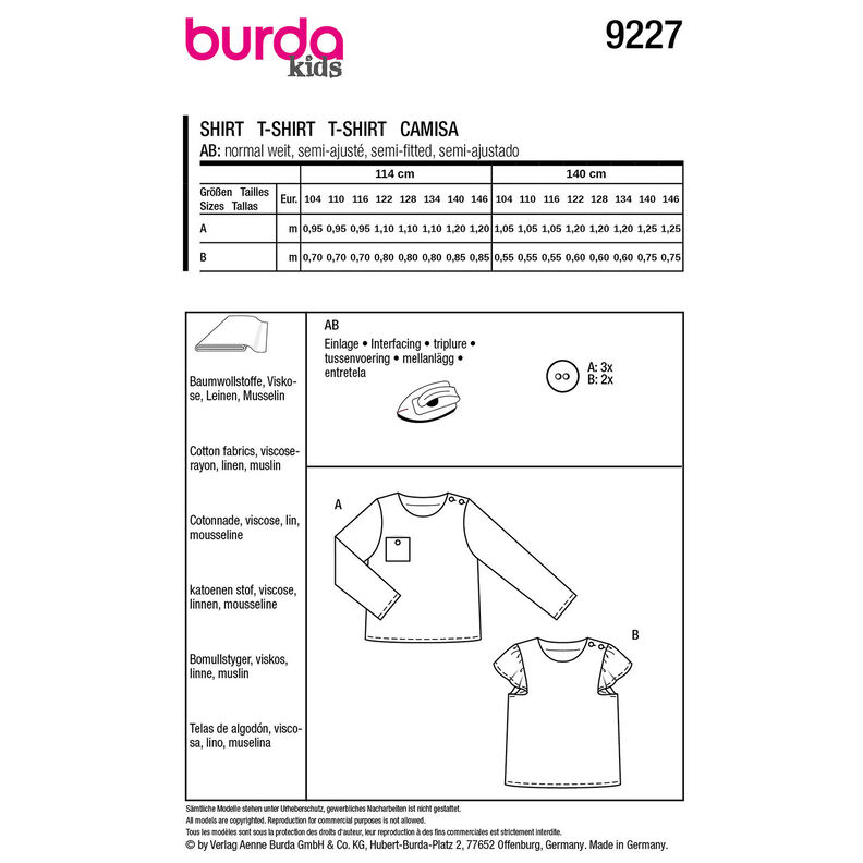 Koszula | Burda 9227 | 104-146,  image number 7