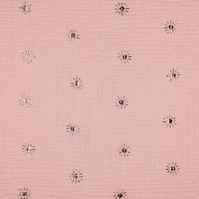 Muślin / Tkanina double crinkle słońca Nadruk foliowy | Poppy Fabrics – jasny brudny róż/pastelowy, 