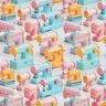 Tkanina bawełniana Popelina kolorowe maszyny do szycia &ndash; jasny r&oacute;ż/jasny turkus,  thumbnail number 1