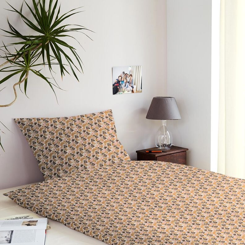 Tkanina bawełniana Kreton liście palmy – zawilec,  image number 7