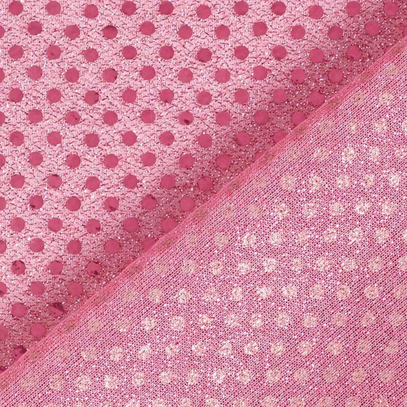 Tkanina z cekinami w małe kropki – róż,  image number 5
