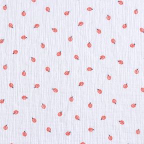 Muślin / Tkanina double crinkle Biedronka nadruk cyfrowy | Poppy Fabrics – biel, 