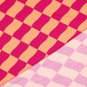 Dzianina dresowa w falowaną kratkę | Poppy Fabrics – intensywny róż/brzoskwiniowopomarańczowy,  thumbnail number 4