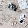 Tkanin dekoracyjna Half panama mapa morska – naturalny,  thumbnail number 6