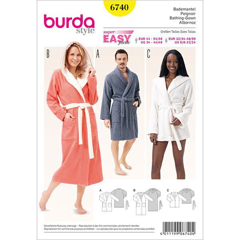 Szlafrok, Burda 6740,  image number 1