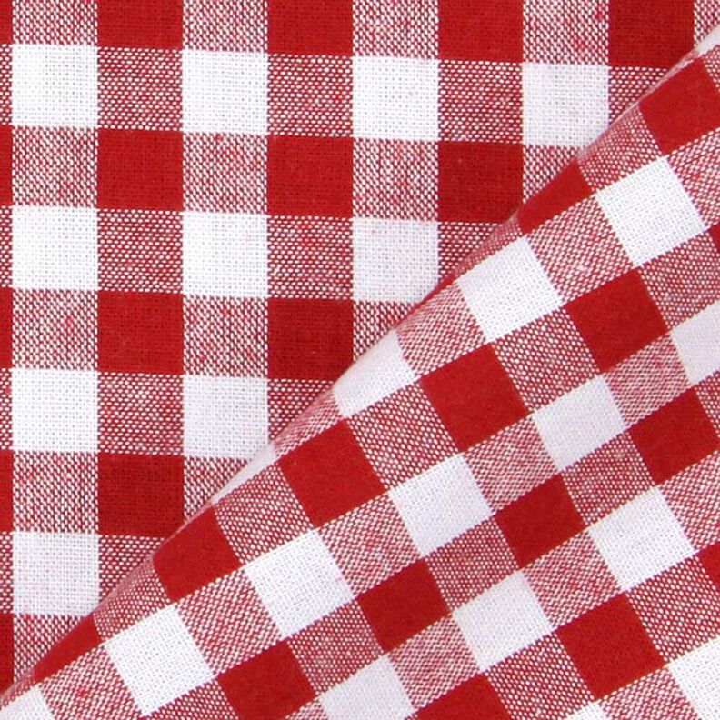 Tkanina bawełniana Kratka Vichy 1 cm – czerwień/biel,  image number 3