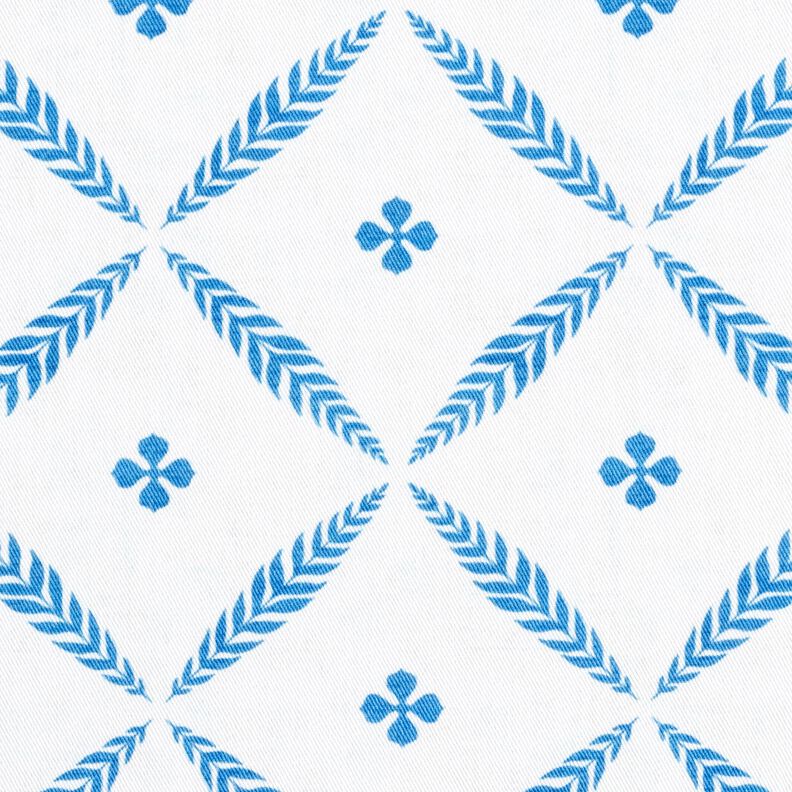 Tkanin dekoracyjna Diagonal bawełniany eleganckie romby – biel/błękit,  image number 1
