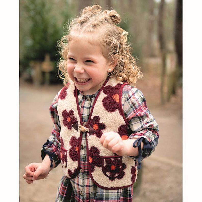 Puszysty plusz kwiaty | Poppy Fabrics &ndash; lawendowy/brzoskwinia,  image number 6