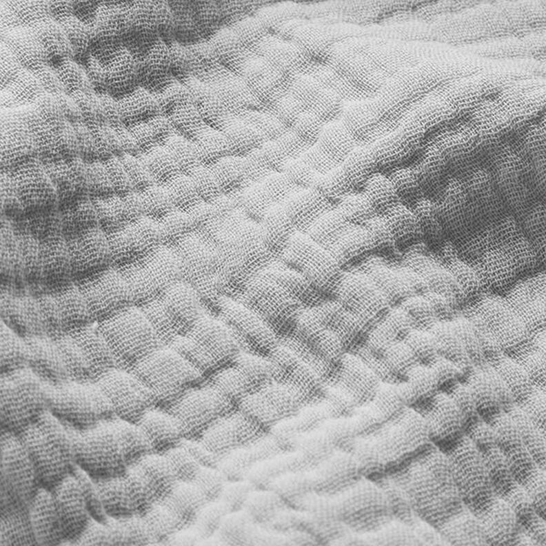 GOTS Trójwarstwowy muślin bawełniany – jasnoszary,  image number 3