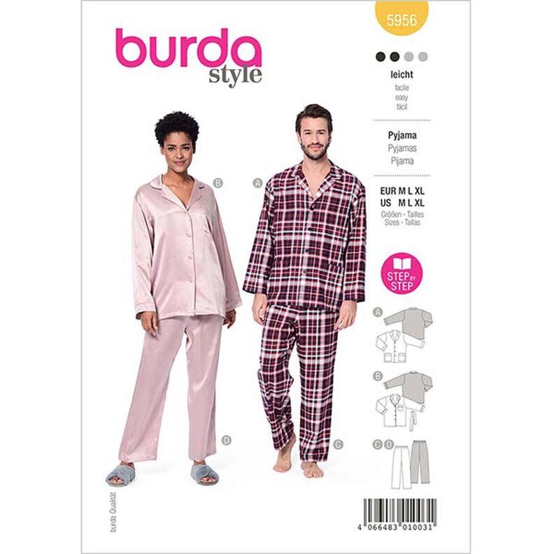 Piżama UNISEX | Burda 5956 | M, L, XL,  image number 1