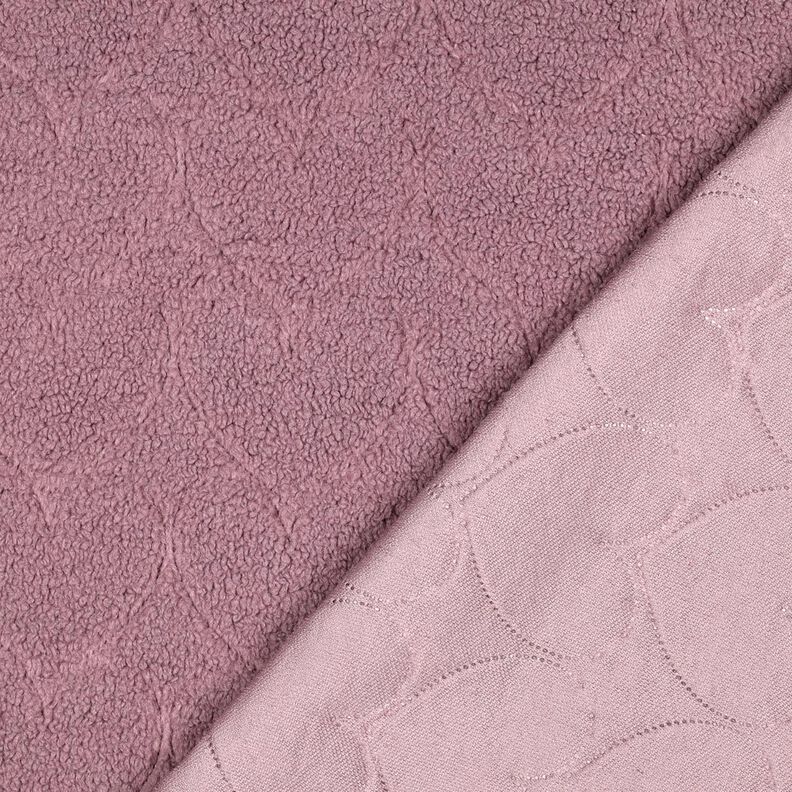 Sztuczne futerko wzór w serca | Poppy Fabrics – ciemny brudny róż,  image number 4