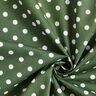 Popelina bawełniana Duże kropki – ciemna zieleń/biel,  thumbnail number 5