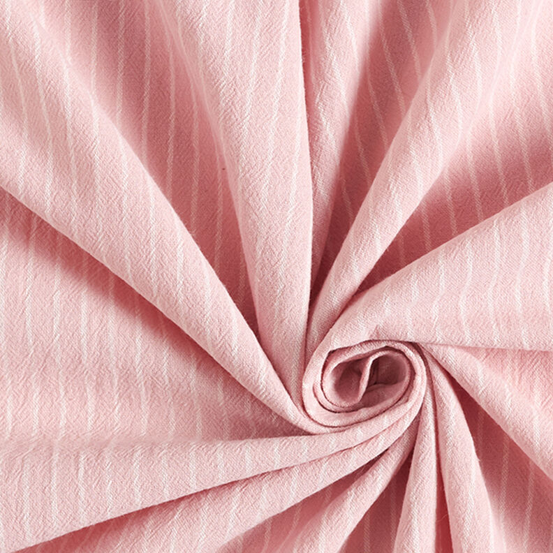 Tkanina na bluzki Mieszanka bawełny szerokie pasy – róż/mleczna biel,  image number 3