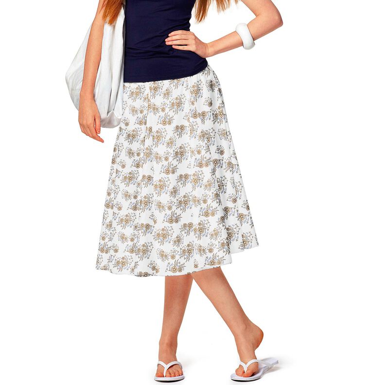 Popelina bawełniana subtelne bukiety – biel/jasny brąz,  image number 6