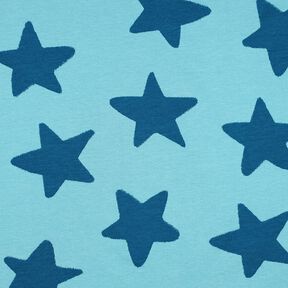 Miękka dzianina dresowa gwiazdy | Poppy Fabrics – niebieski brylantowy/niebieski oceaniczny, 