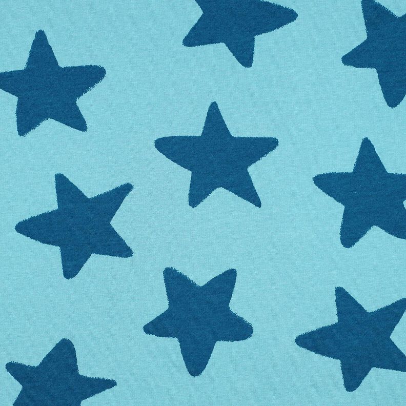 Miękka dzianina dresowa gwiazdy | Poppy Fabrics – niebieski brylantowy/niebieski oceaniczny,  image number 1