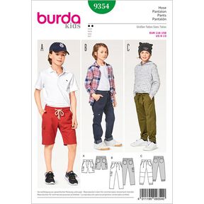 Spodnie dziecięce | Szorty, Burda 9354 | 116 - 158, 