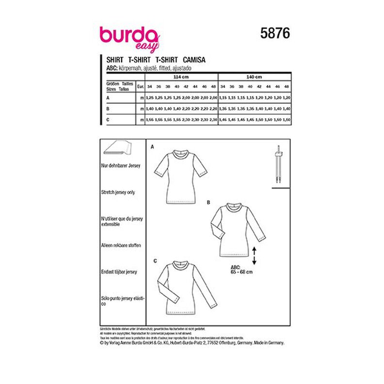 Koszulka | Burda 5876 | 34-48,  image number 12