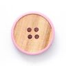 Guzik drewniany, 4 dziurki  – beż/róż,  thumbnail number 1