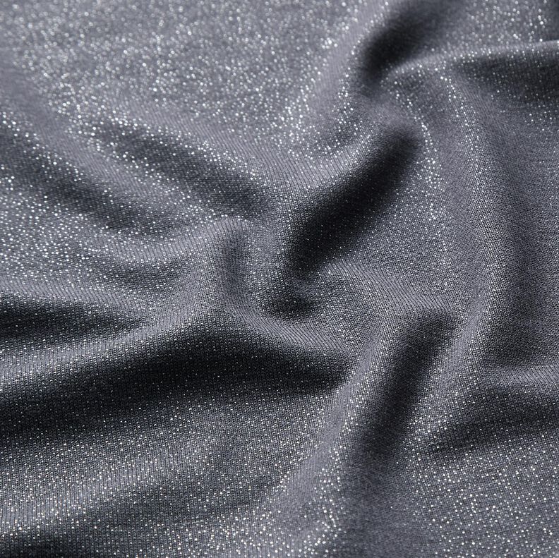Dżersej wiskozowy brokat – antracyt,  image number 2