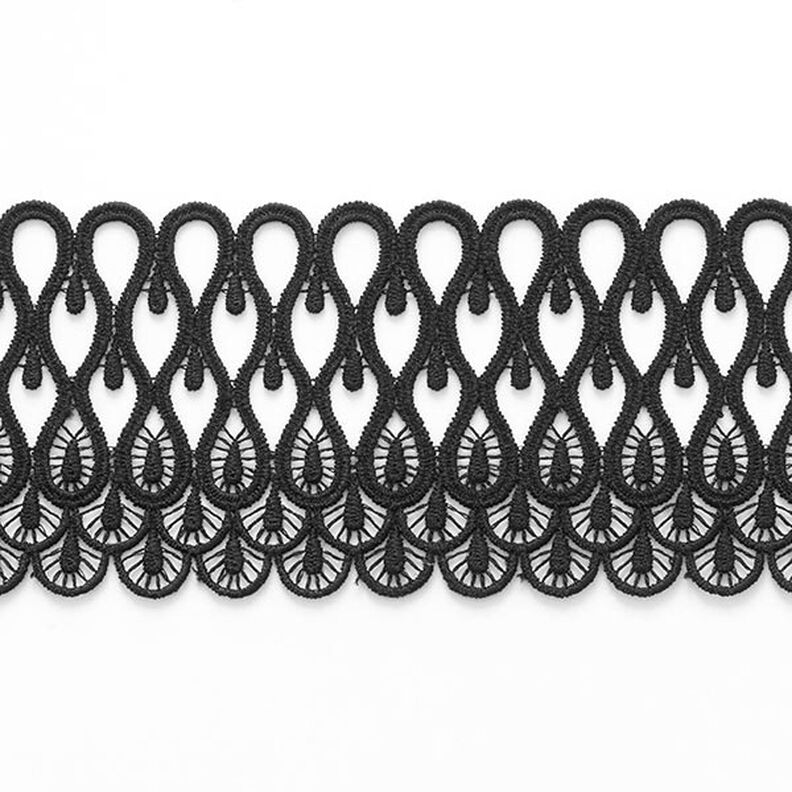 Taśma koronkowa [ 65 mm ] – czerń,  image number 2