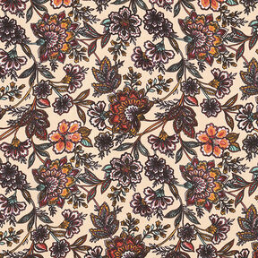 Satyna wiskozowa w kwiaty paisley – nerkowiec, 