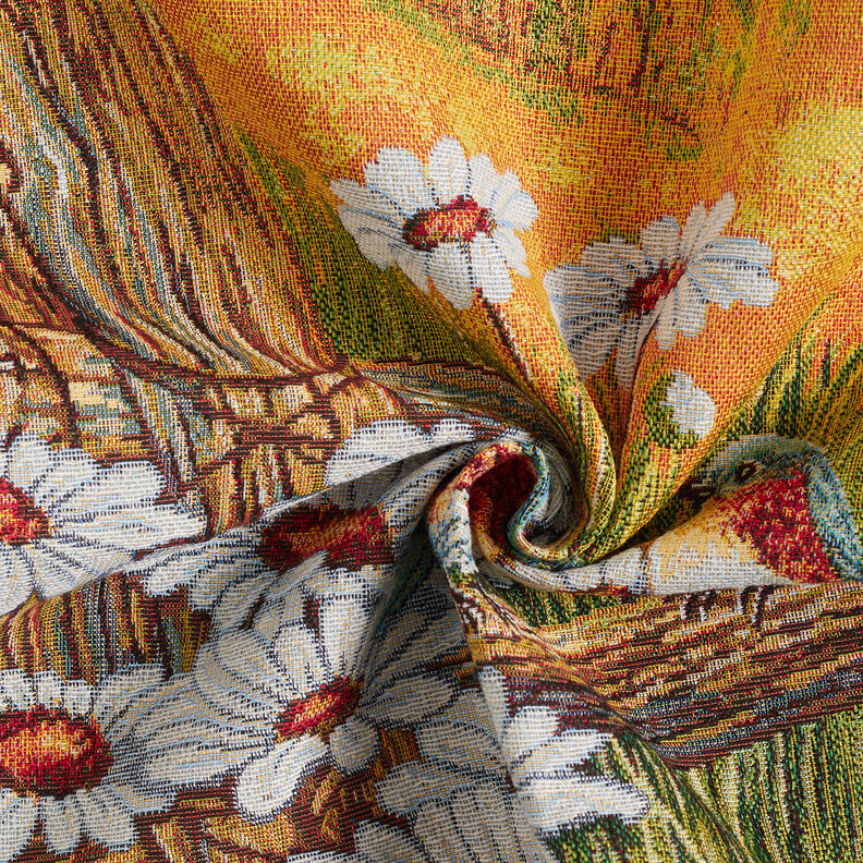 Panel dekoracyjny Gobelin para ptaków – czerwień karminowa/jasnobeżowy,  image number 3