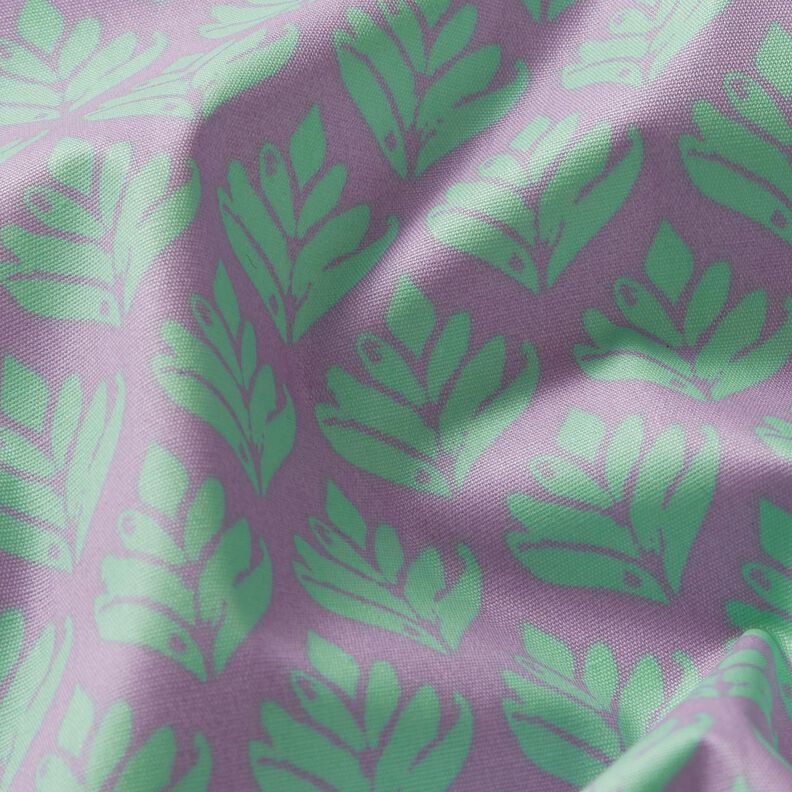 Bawełna powlekana abstrakcyjne wachlarze – pastelowy fiolet/miętowy,  image number 2