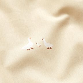 Popelina bawełniana rodzina gęsi – jasnobeżowy, 