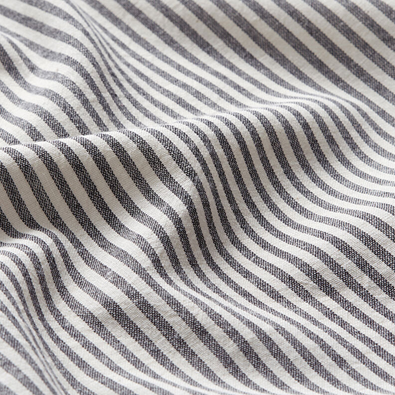Mieszanka bawełny z wiskozą paski – czerń/mleczna biel,  image number 2