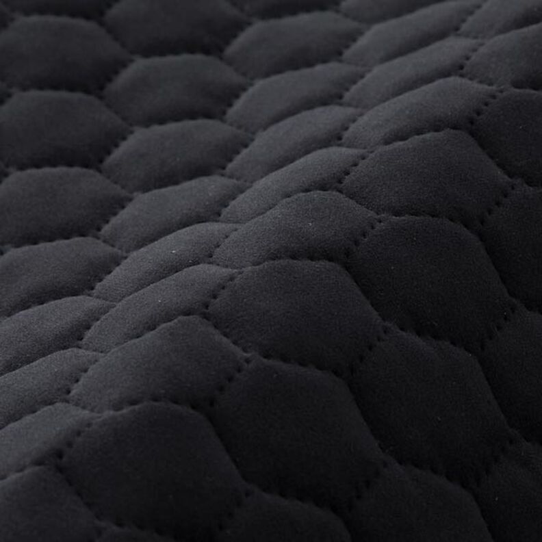 Tkanina tapicerska pikowany aksamit plaster miodu – czerń,  image number 2