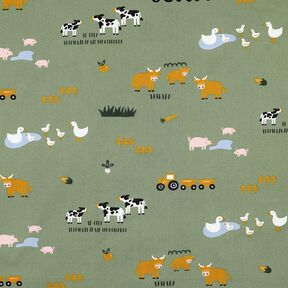 Popelina bawełniana zwierzęta gospodarskie | Poppy Fabrics – pinia, 