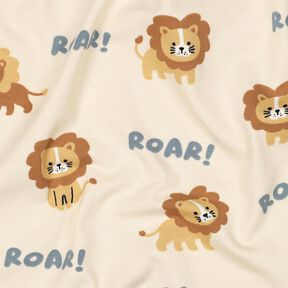 Dżersej bawełniany lew | Poppy Fabrics – jasnobeżowy/brąz sarni, 