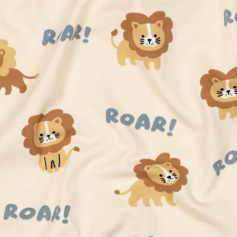 Dżersej bawełniany lew | Poppy Fabrics – jasnobeżowy/brąz sarni,  image number 2