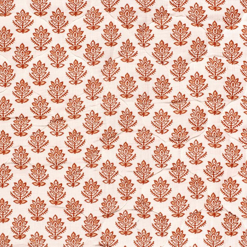 Tkanina pikowana Muślin winorośl i kwiaty – brąz/ciemnogranatowy,  image number 3