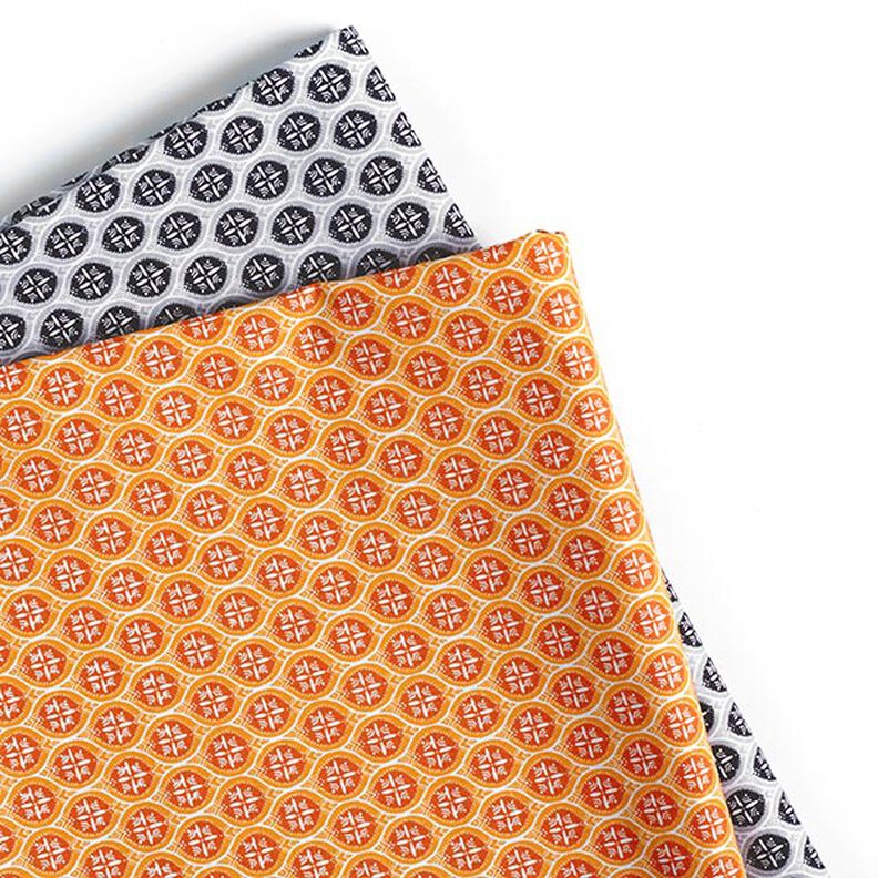 Tkanina bawełniana kreton Ornamenty na płytkach – pomarańcza,  image number 5