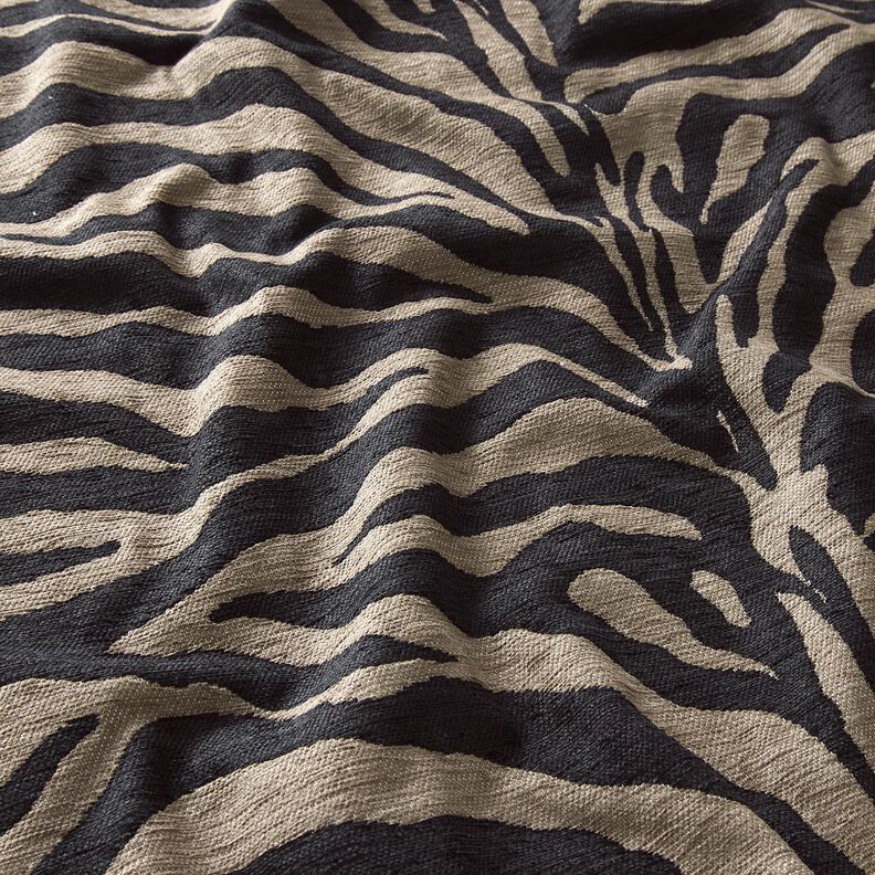 Tkanina tapicerska Żakard zebra – khaki/czerń, image number 2