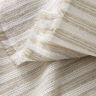 Tkanina bawełniana o strukturze siatki w poprzeczne paski – beż/biel,  thumbnail number 3