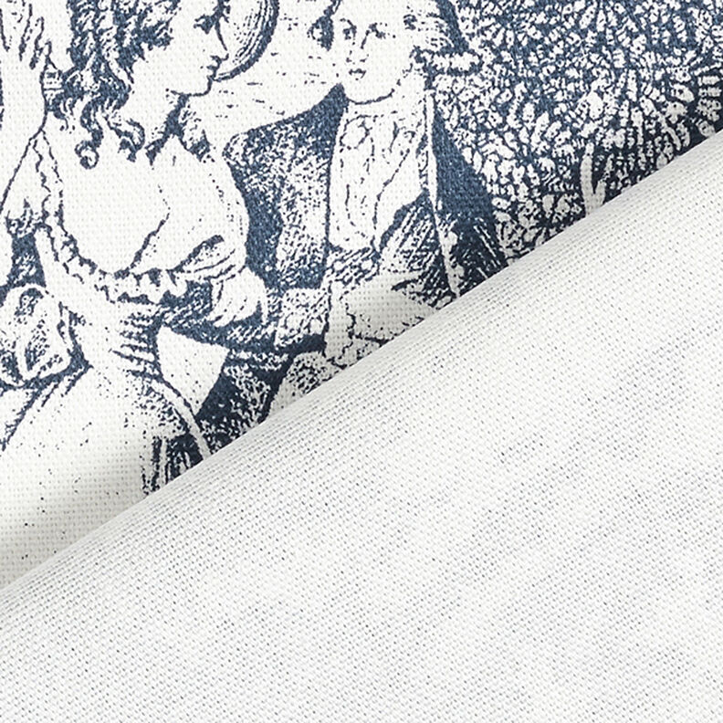 Tkanina dekoracyjna half panama Toile de Jour – granat/mleczna biel,  image number 5