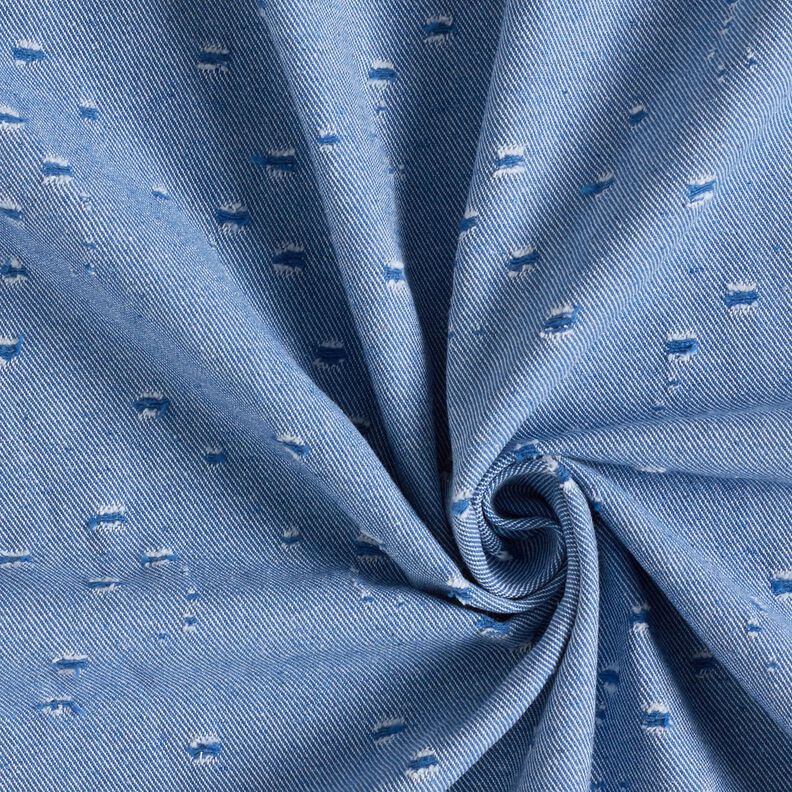 Denim z mieszanki bawełny z efektem znoszenia – błękit królewski,  image number 1
