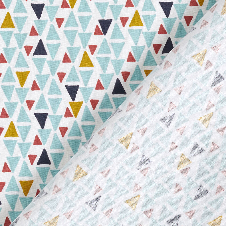 Tkanina bawełniana Kreton trójkąty mini – błękit morski/biel,  image number 4