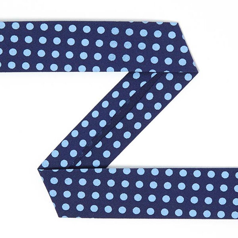 Taśma skośna Kropeczki (20 mm) 3 &ndash; granat navy,  image number 1