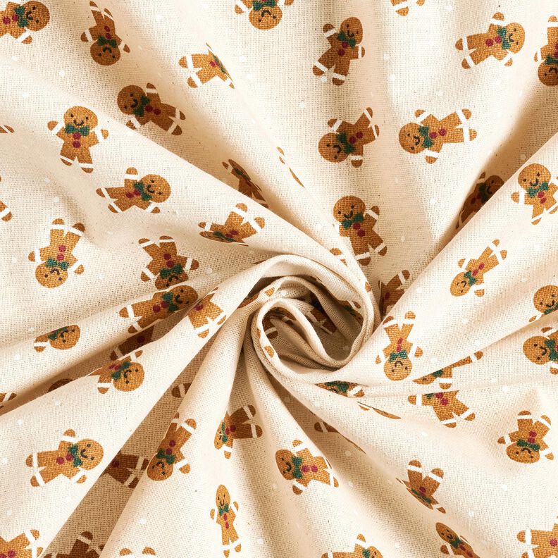 Tkanin dekoracyjna Płótno piernikowe ludziki – naturalny/karmelka,  image number 3